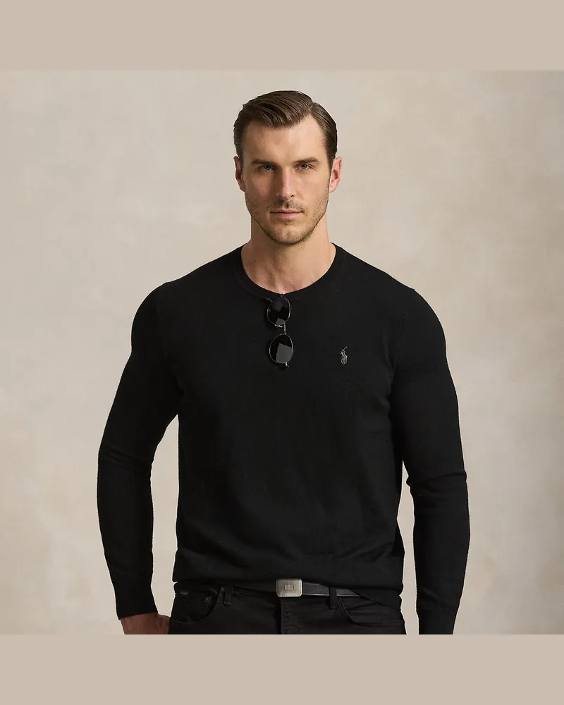 Ralph Lauren Große Größen - Waschbarer Rundhalspullover aus Wolle Black
