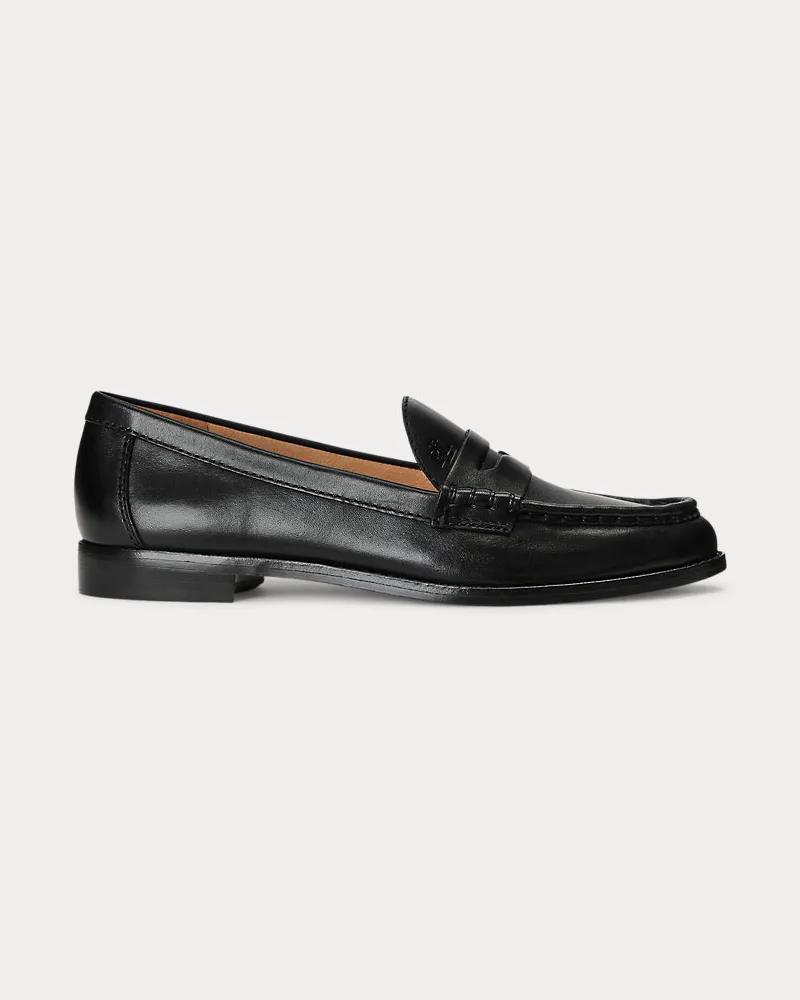 Ralph Lauren Loafer Wynnie aus poliertem Leder Black