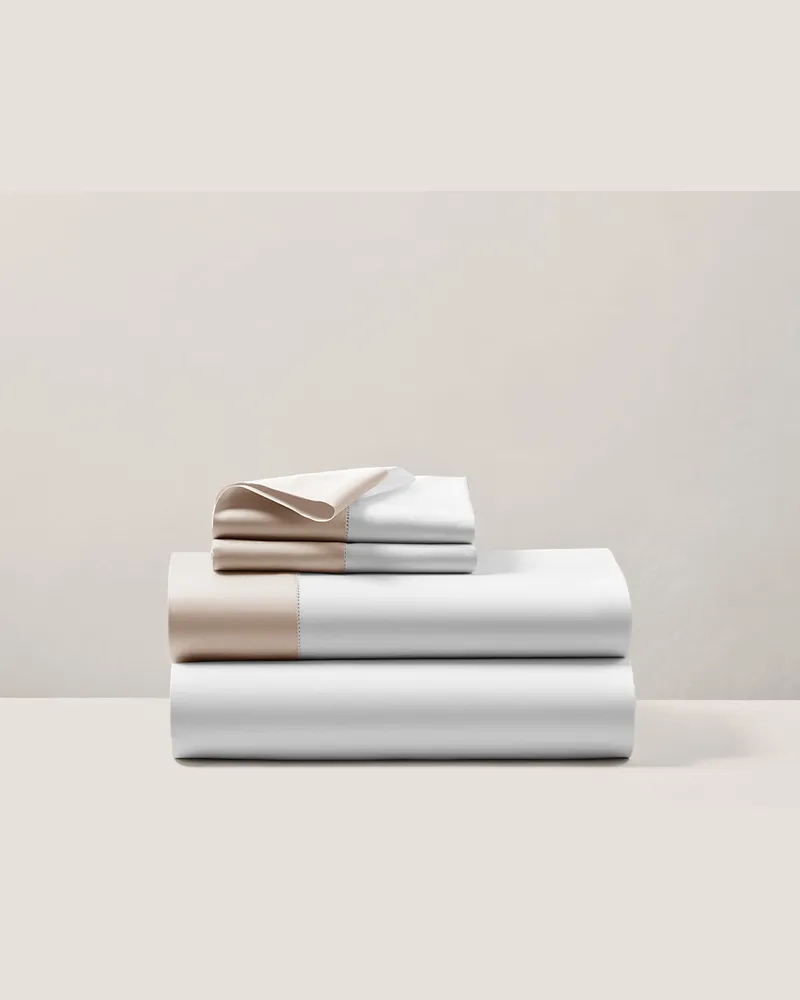 Ralph Lauren Home Bettlaken-Set aus Baumwollatlas Natural