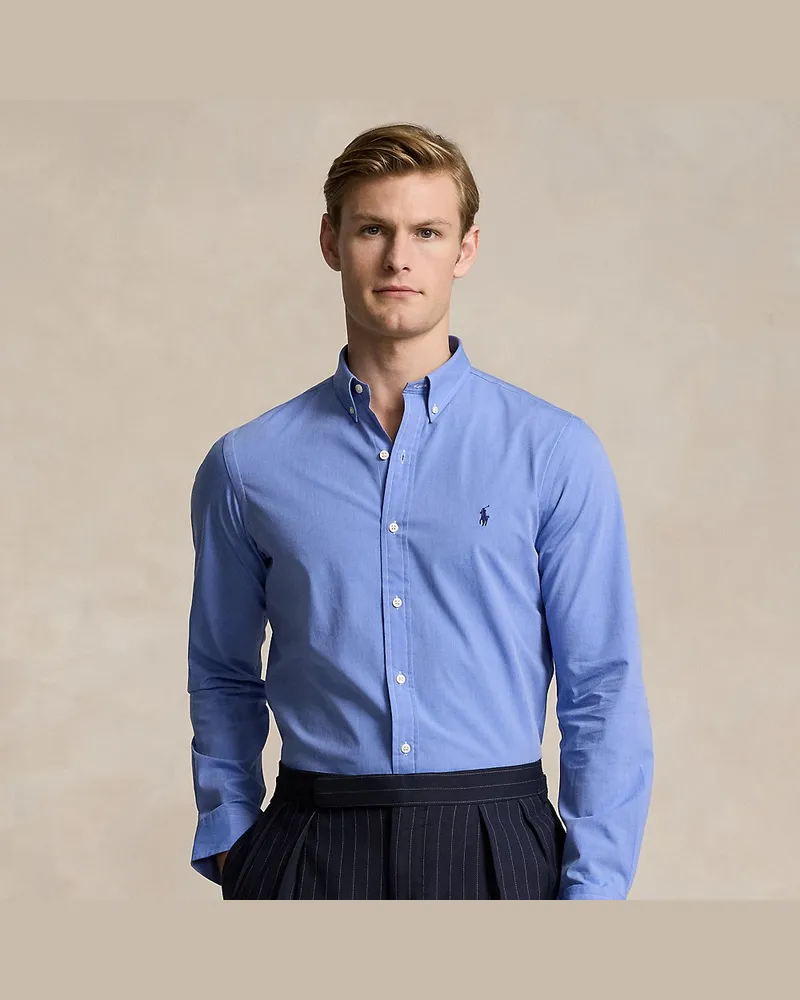 Ralph Lauren Slim-Fit Fil-à-Fil-Hemd mit Stretch Blue
