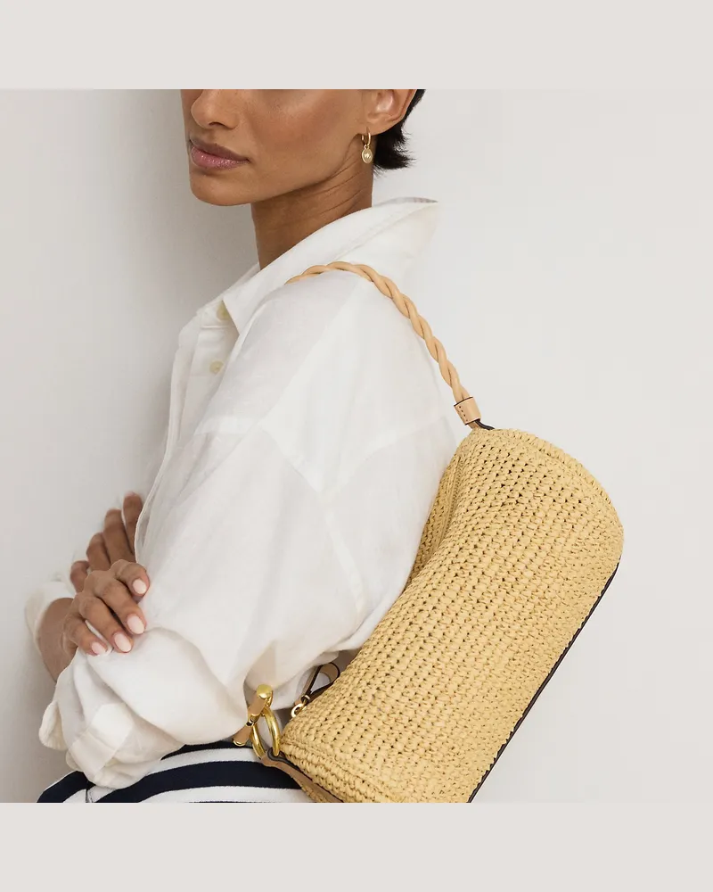 Ralph Lauren Strohtasche Blaike in Zylinderform Natural