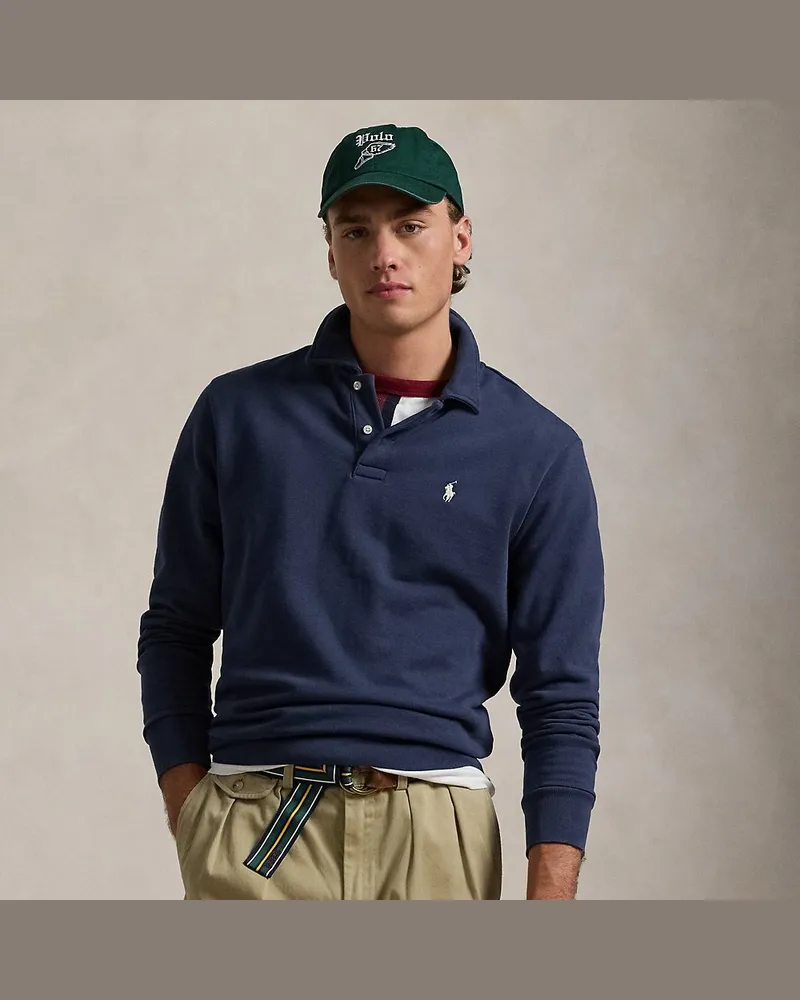 Ralph Lauren Loopback-Fleece-Sweatshirt mit Kragen Blue