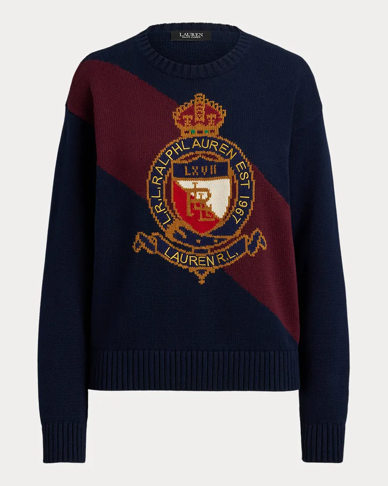 Ralph Lauren Baumwollepullover in Color-Block-Optik Blue