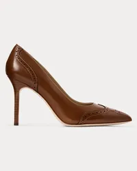 Ralph Lauren Pumps Lynden aus poliertem Leder Tan