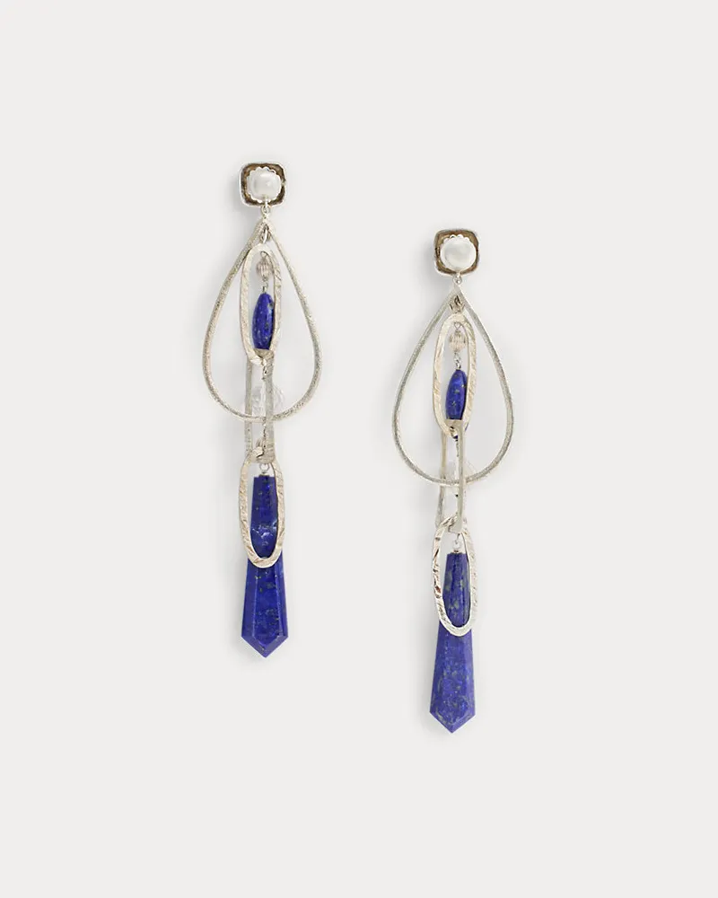 Ralph Lauren Doppelseitige Lapis-Tropfenohrringe Grey