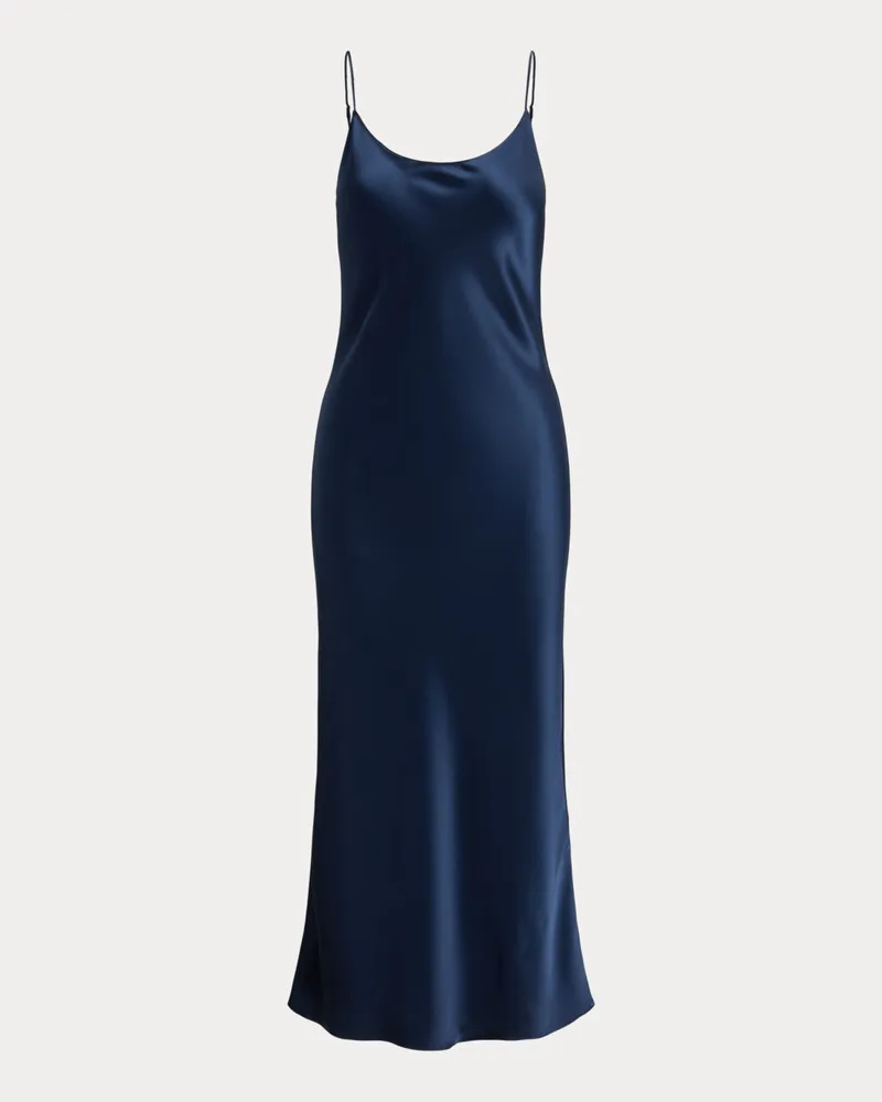 Ralph Lauren Trägerkleid aus Satin Blue