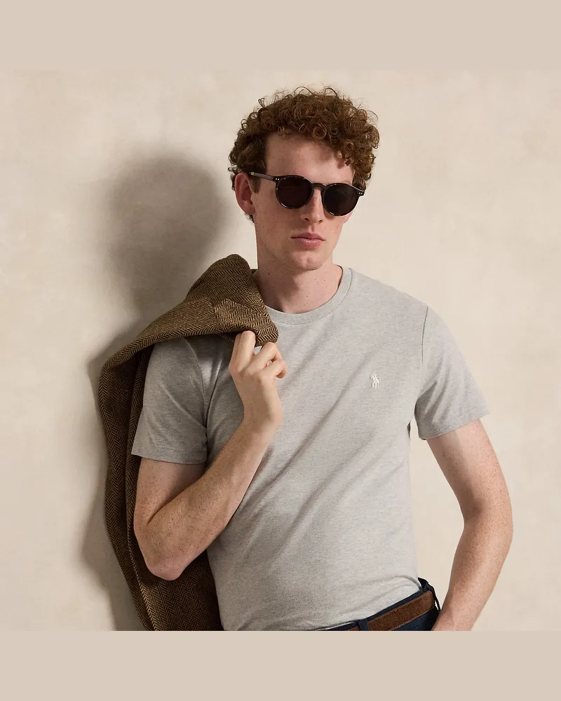 Ralph Lauren Custom-Slim-Fit Jersey-T-Shirt Grey