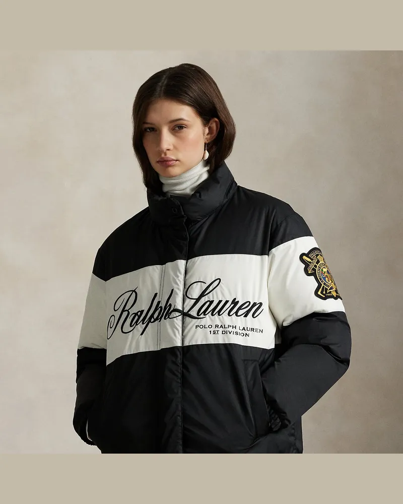 Ralph Lauren Daunen-Pufferjacke mit Script-Logo Black