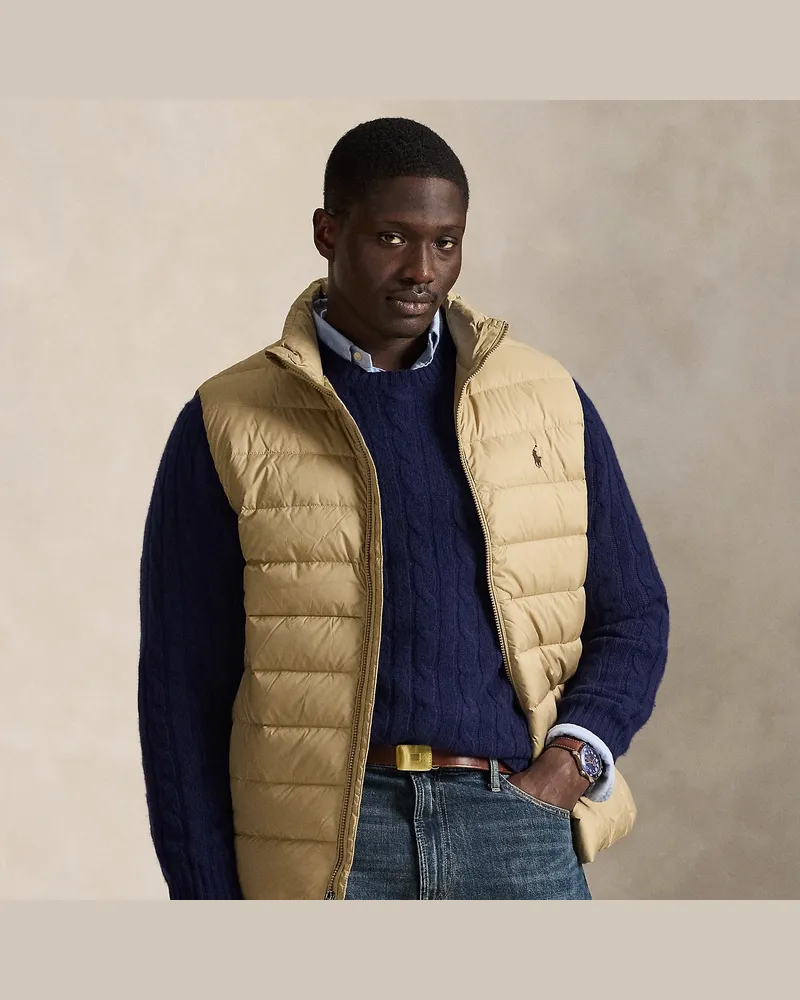 Ralph Lauren Große Größen - Die verstaubare Daunenweste Colden Tan