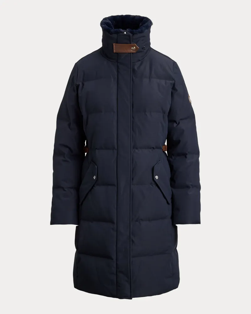 Ralph Lauren Daunenmantel mit Kunstpelzbesatz Blue
