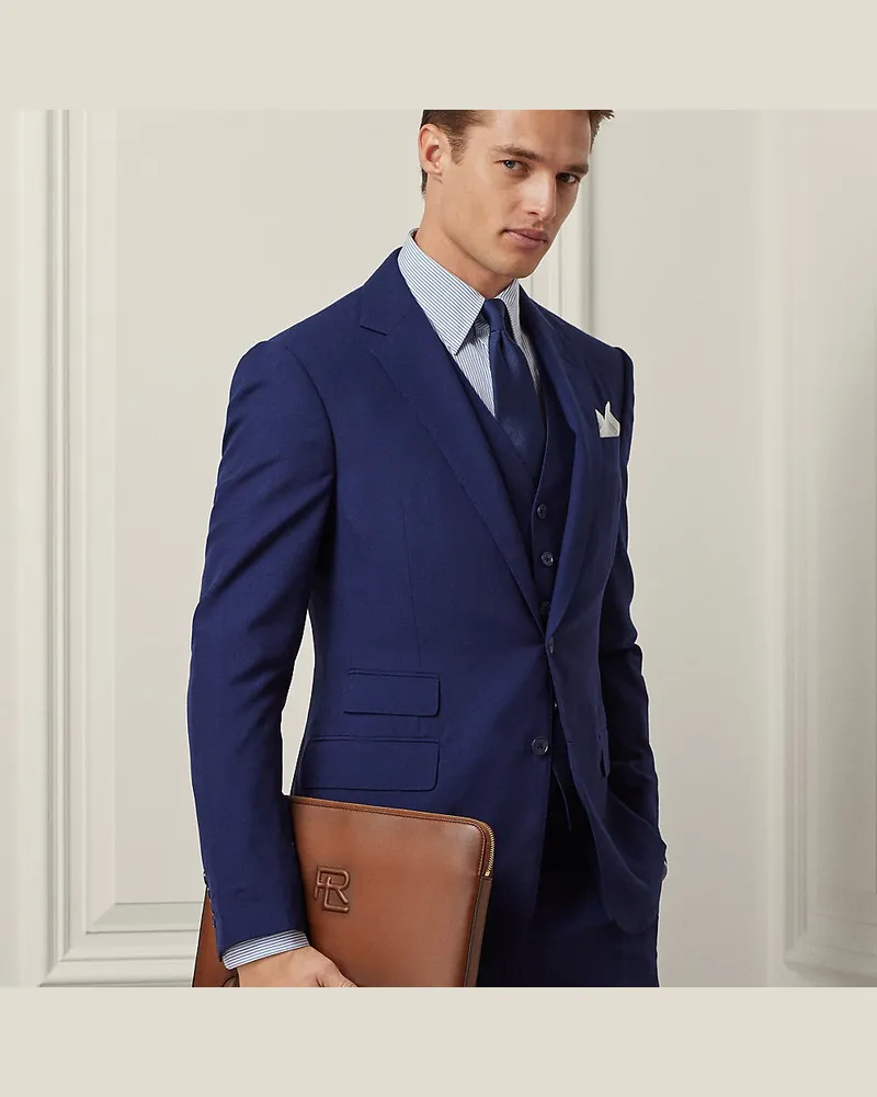 Ralph Lauren Techniktasche aus poliertem Kalbsleder Brown