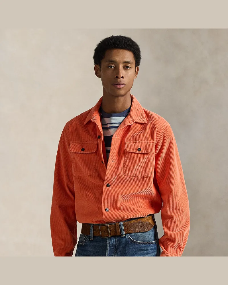 Ralph Lauren Classic-Fit Kordsamthemd Orange