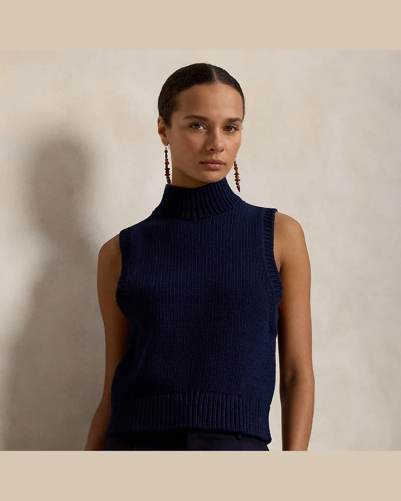 Ralph Lauren Ärmelloser Rollkragenpullover Blue