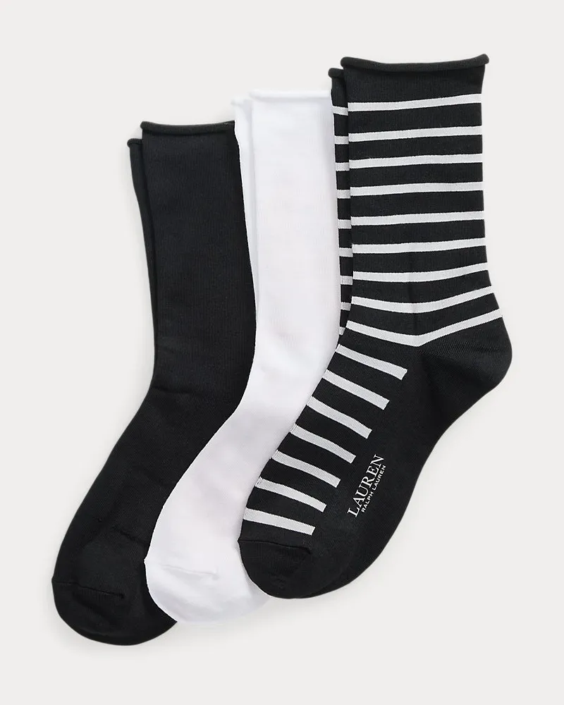 Ralph Lauren 3er-Pack Socken mit Breton-Streifen Black