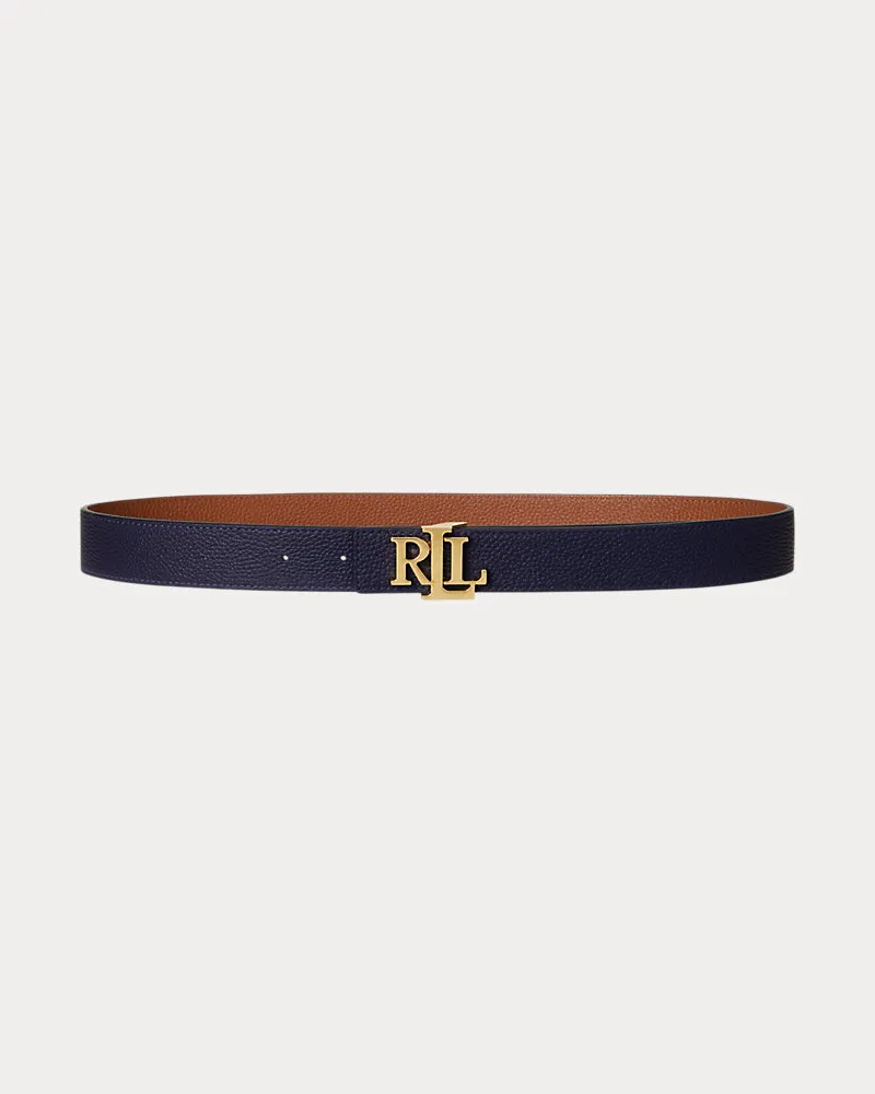 Ralph Lauren Wendegürtel aus Narbenleder mit Logo Multi