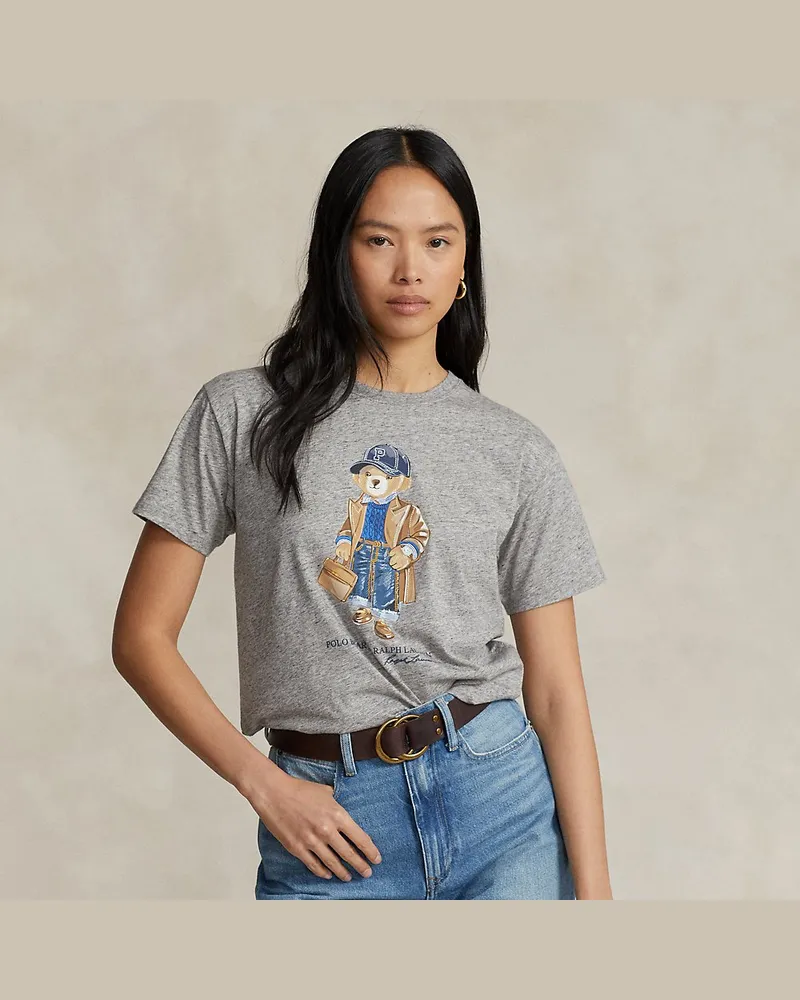 Ralph Lauren Jersey-T-Shirt mit Polo Bear Grey