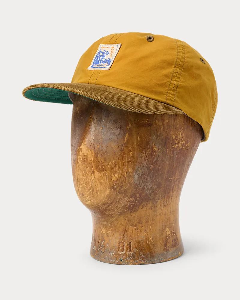 Ralph Lauren Wachstuch-Kappe mit Kordsamtschirm Yellow