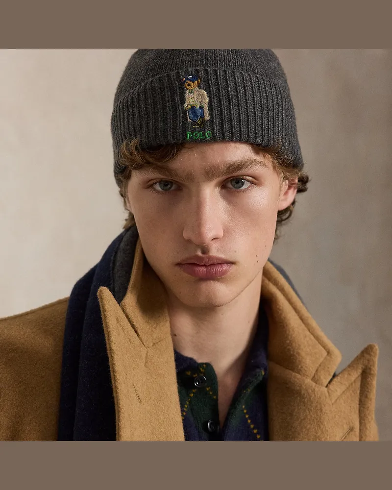 Ralph Lauren Mütze mit Polo Bear Grey