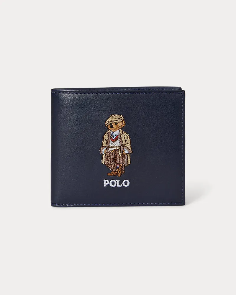 Ralph Lauren Lederbrieftasche mit Polo Bear Blue