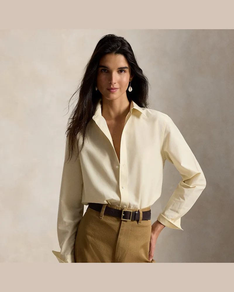 Ralph Lauren Relaxed-Fit Hemd aus Baumwolle und Seide Cream