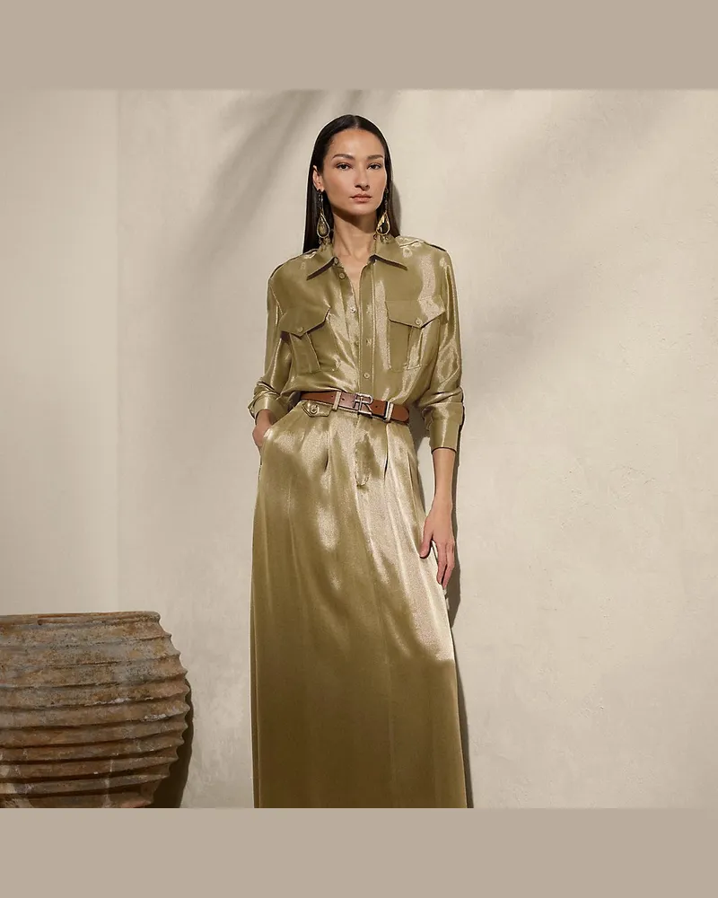 Ralph Lauren Maxirock Demetrius aus Metallic-Satin Green