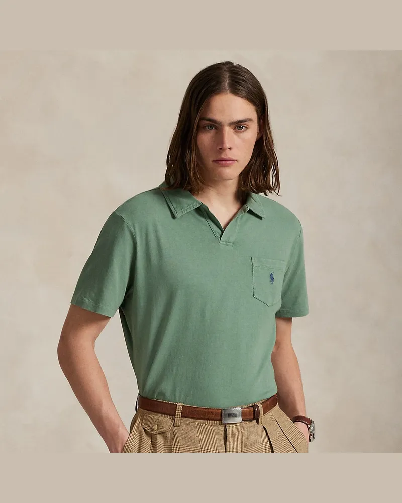 Ralph Lauren Standard-Fit Baumwoll-Leinen-Poloshirt Cream
