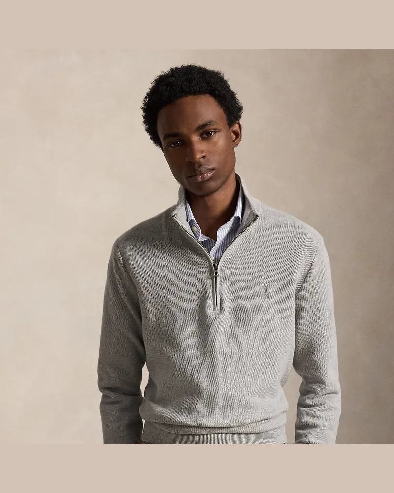 Ralph Lauren Pullover aus Baumwollpiqué Grey