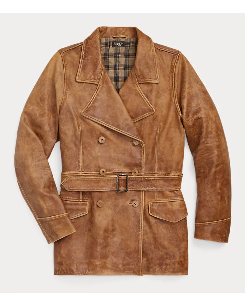 Ralph Lauren Lederjacke mit Gürtel Brown