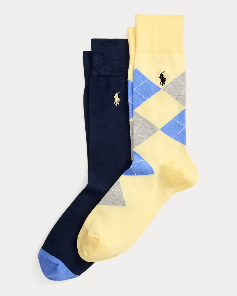 Ralph Lauren 2er-Pack Anzugsocken mit Argyle-Muster Yellow