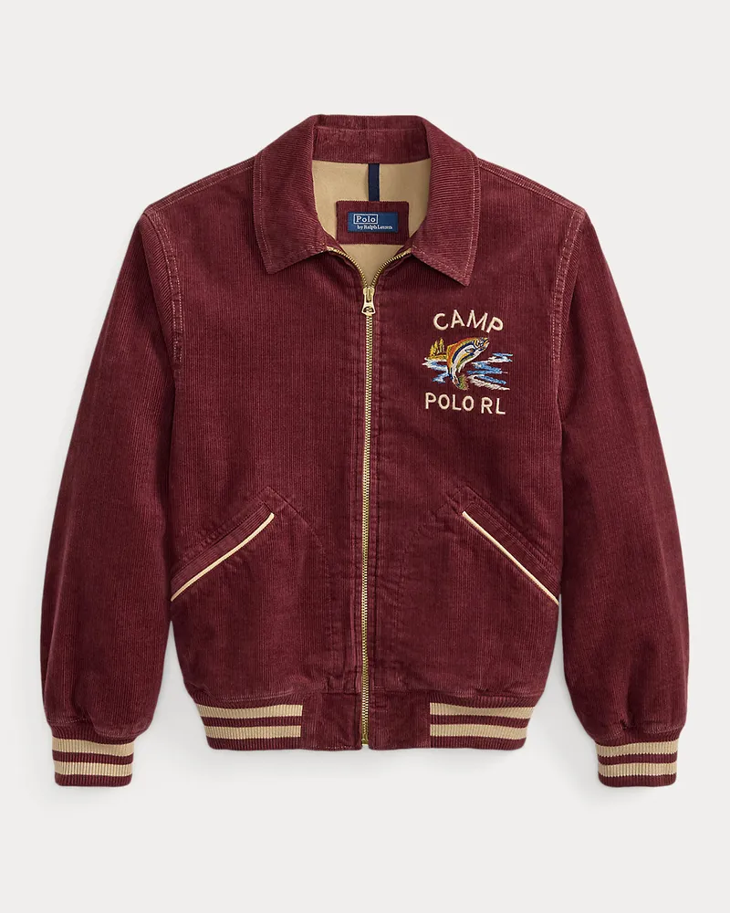 Ralph Lauren Grafische Trainingsjacke aus Kordsamt Red