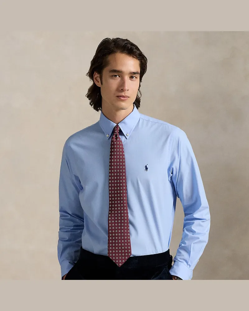 Ralph Lauren Custom-Fit Hemd aus Stretchpopeline Blue