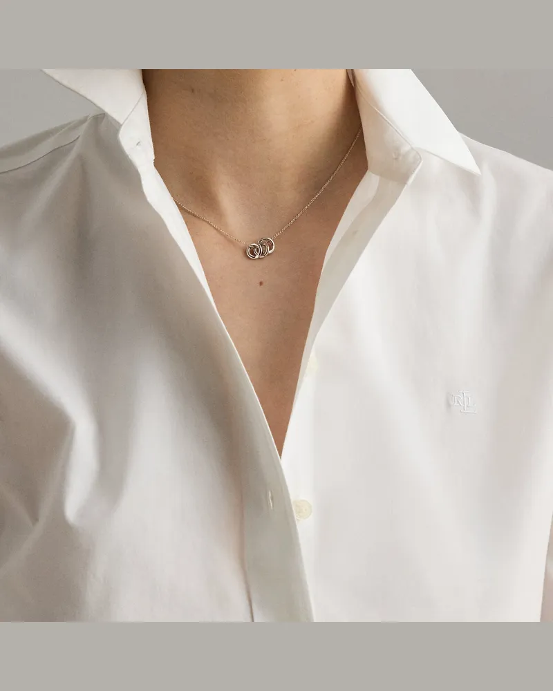 Ralph Lauren Sterlingsilberkette mit drei Anhängern Silver