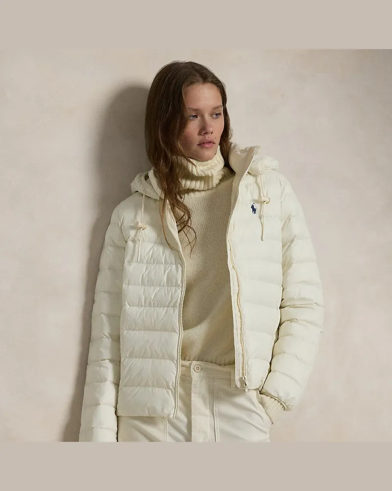Ralph Lauren Wasserbeständige Kapuzenjacke Cream