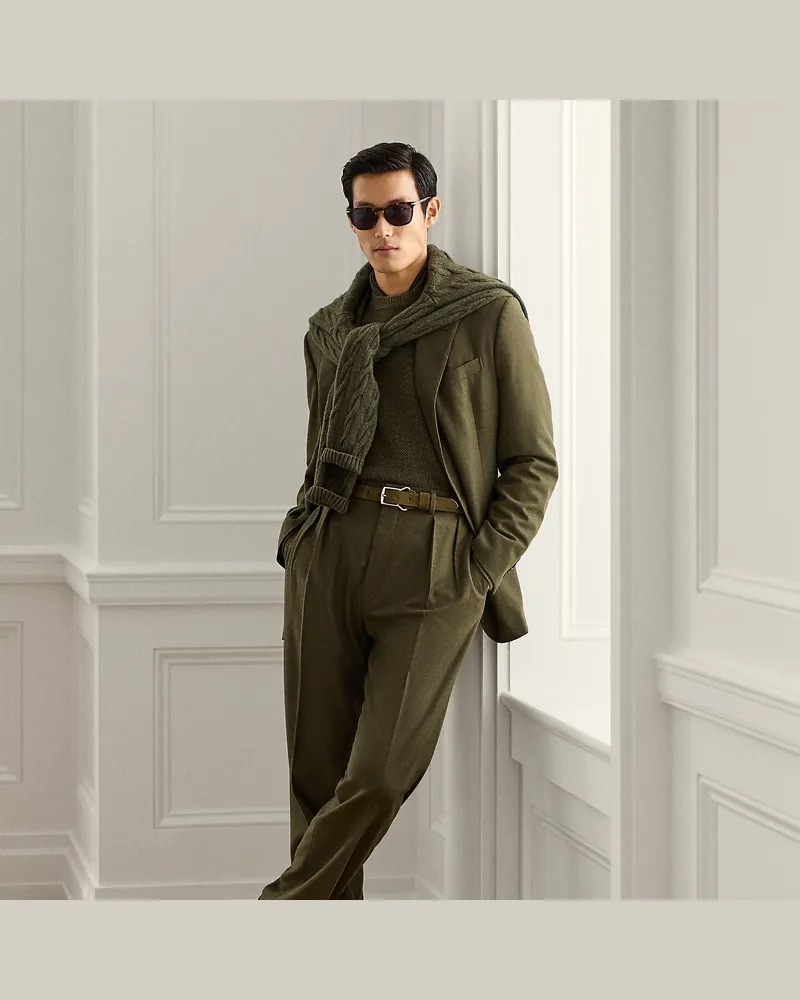 Ralph Lauren Handgeschneiderte Hose Glenn aus Flanell Green