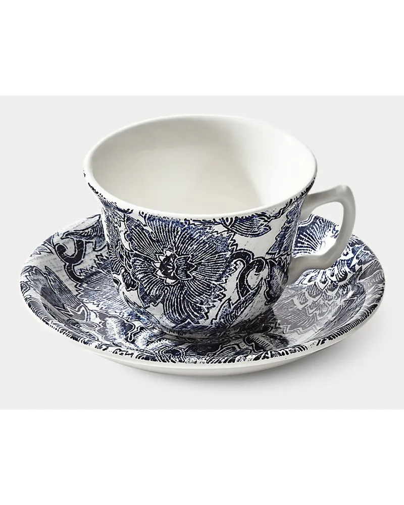 Ralph Lauren Home Teetasse und Untertasse Faded Peony Blue