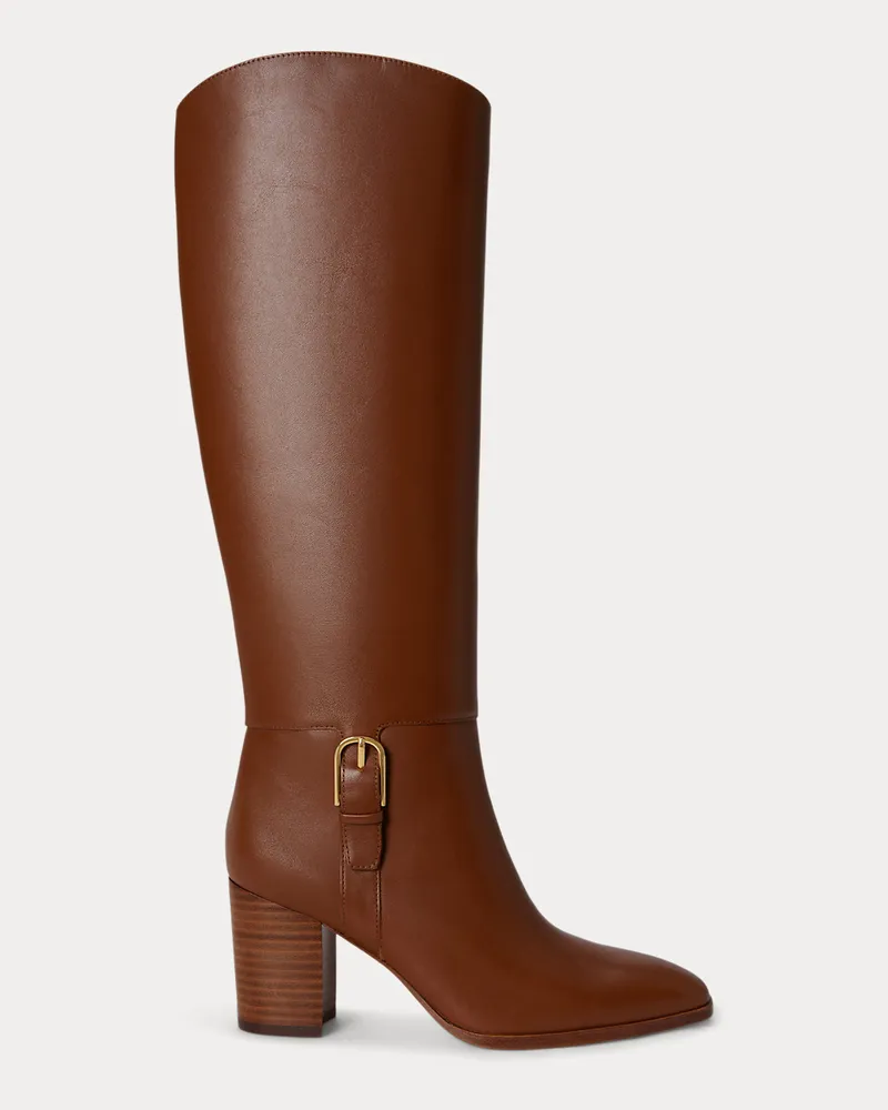 Ralph Lauren Hoher Stiefel Raelynn aus Kalbsleder Brown