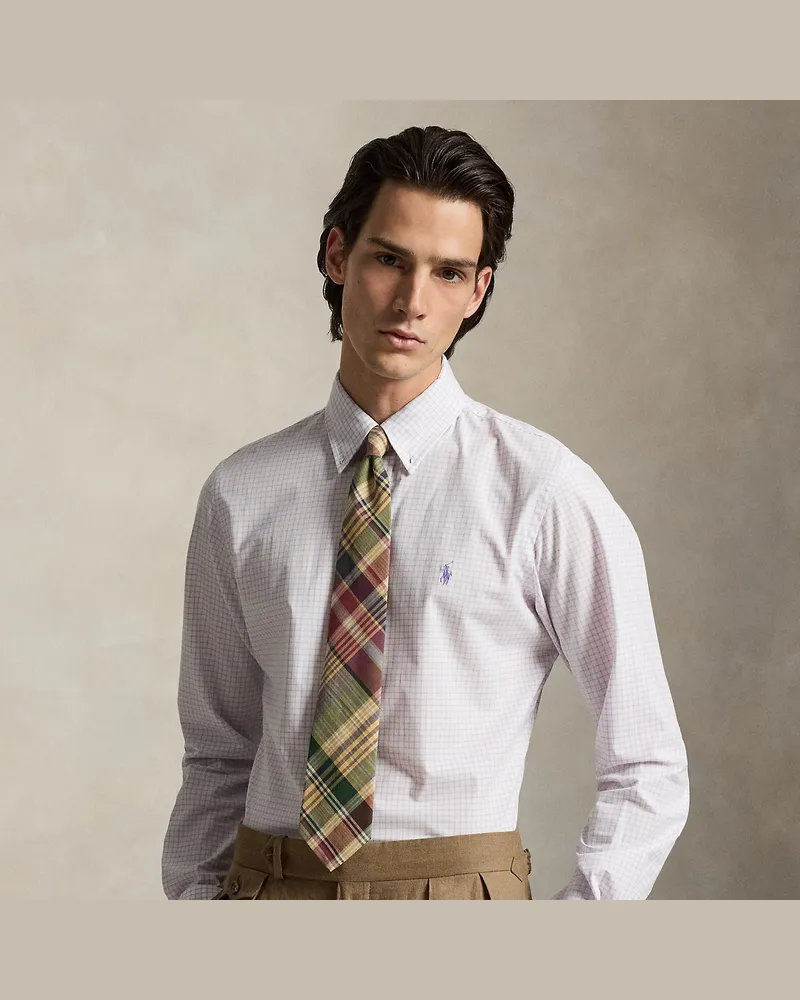 Ralph Lauren Kariertes Custom-Fit-Hemd aus Popeline Purple