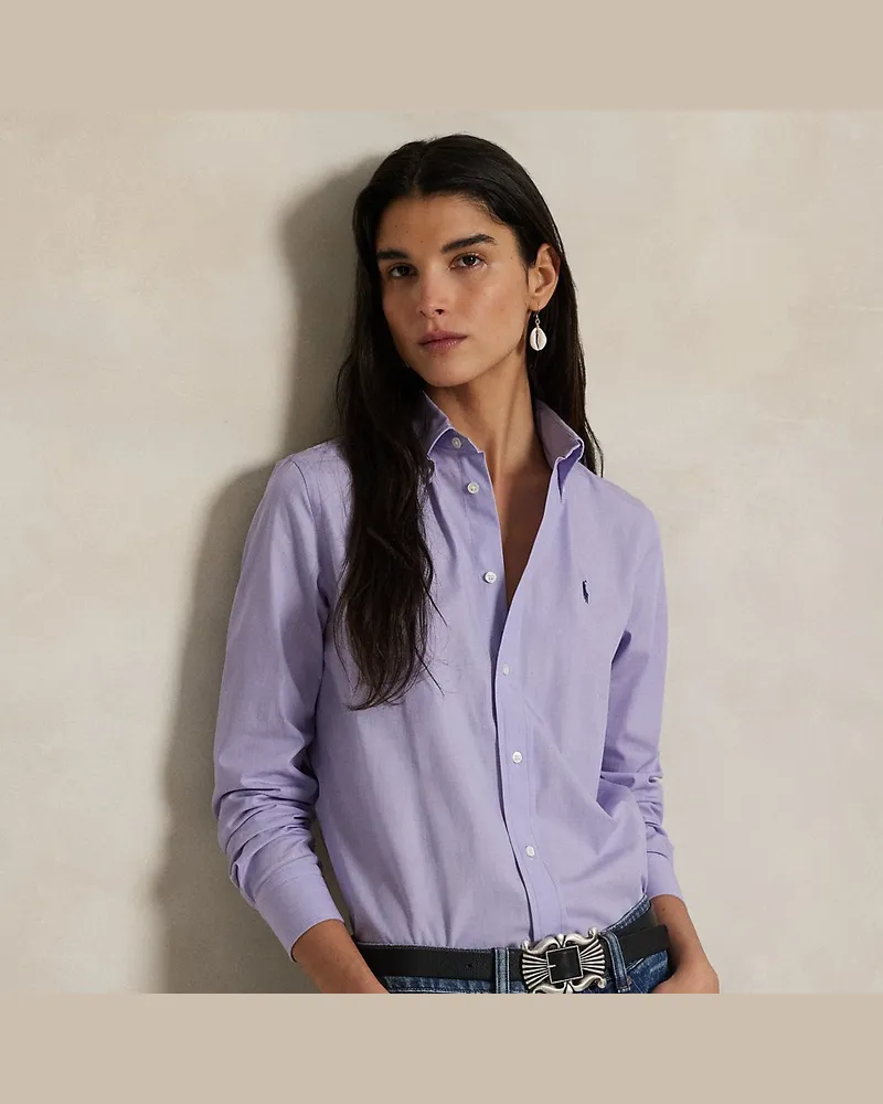Ralph Lauren Slim-Fit Baumwollhemd mit Stretch Purple