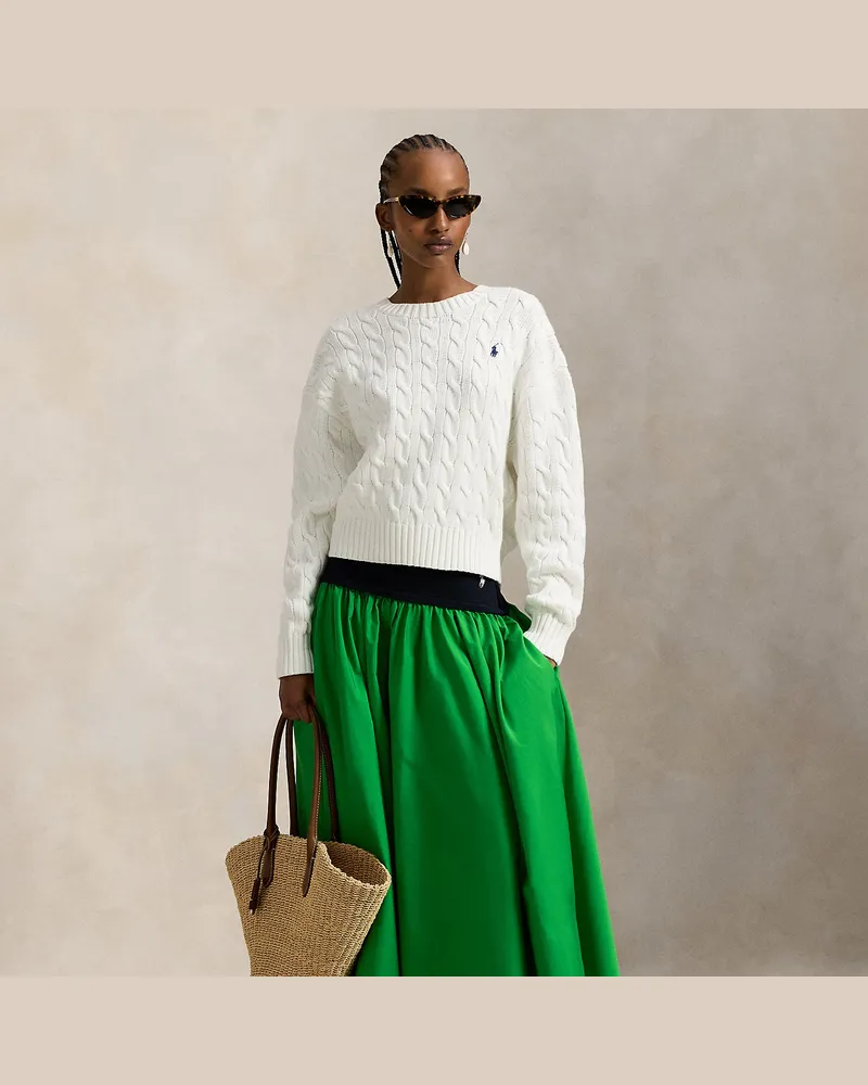 Ralph Lauren A-Linien-Rock mit Kontrastbund Green