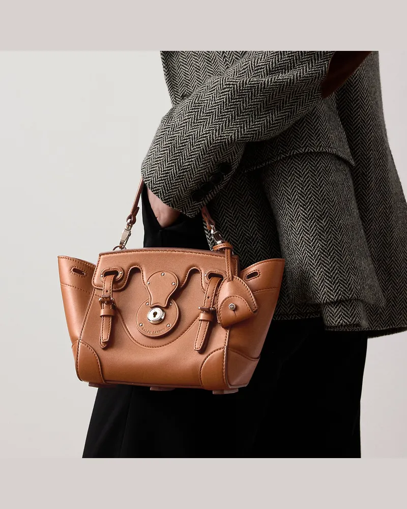 Ralph Lauren Tasche Soft Ricky 18 aus Kalbsleder Brown