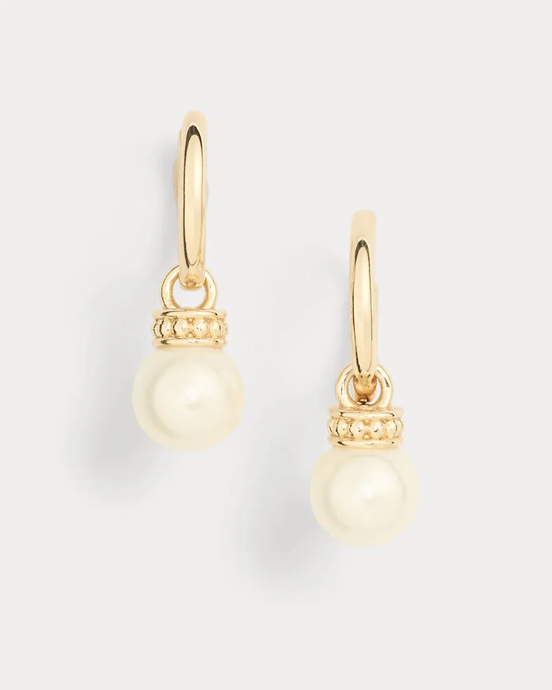 Ralph Lauren Vergoldete Ohrhänger mit Kunstperlen Gold