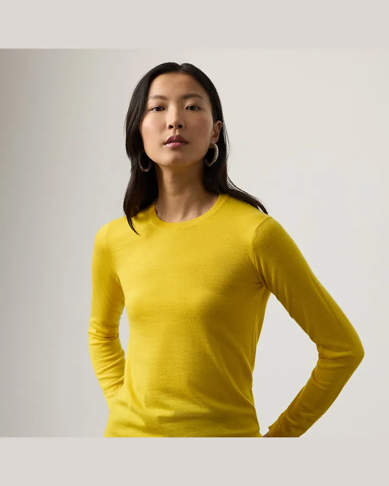 Ralph Lauren Rundhalspullover aus Kaschmir Yellow
