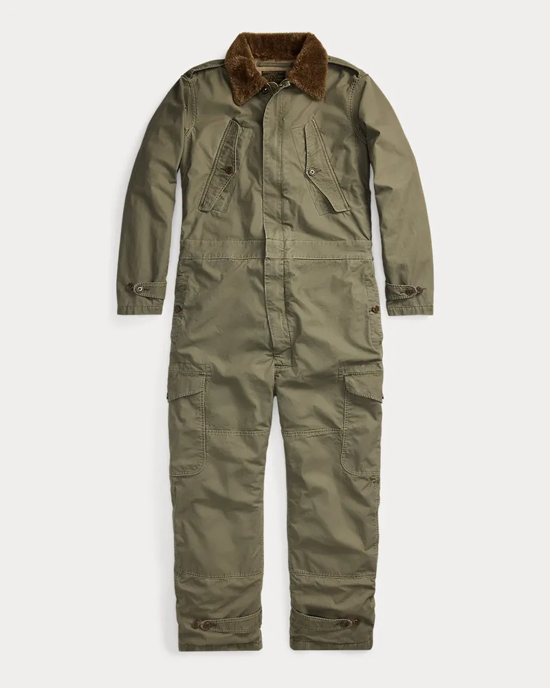 Ralph Lauren Segeltuch-Overall mit Fleecekragen Green