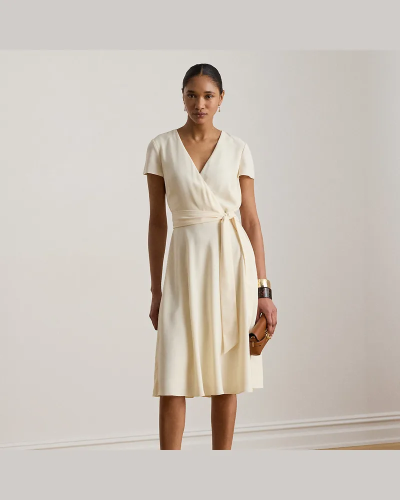 Ralph Lauren Georgette-Kleid mit Gürtel Cream