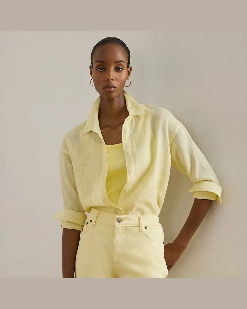 Ralph Lauren Relaxed-Fit Leinenhemd mit Streifen Yellow