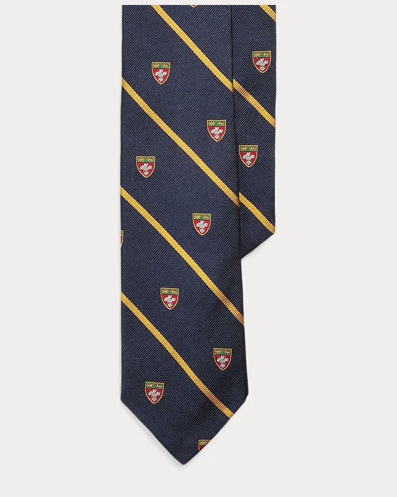 Ralph Lauren Schmale Seidenkrawatte mit Streifen Blue