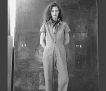 Overall mit Nadelkaromuster in Indigo
