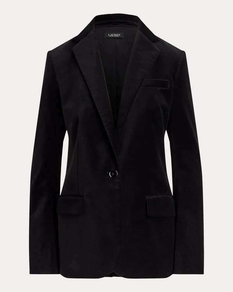 Ralph Lauren Kurzgrößen - Blazer aus Stretchsamt Black