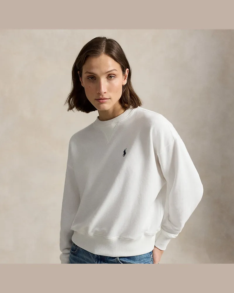 Ralph Lauren French-Terry-Rundhalspullover White