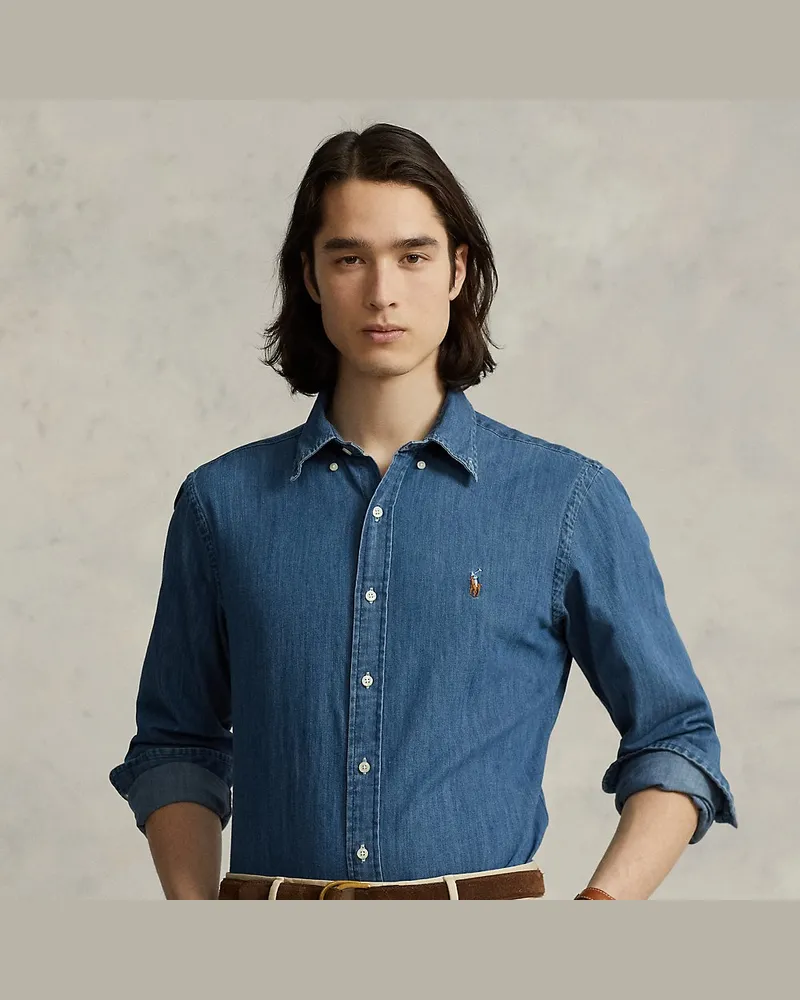 Ralph Lauren Custom-Fit Denimhemd Blue